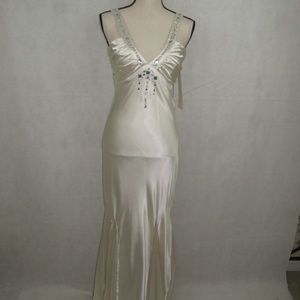 Ivory Long Ball Dress Strap Flare Size 7/8 Prom
